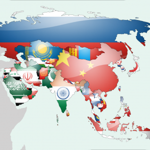 asia flag map